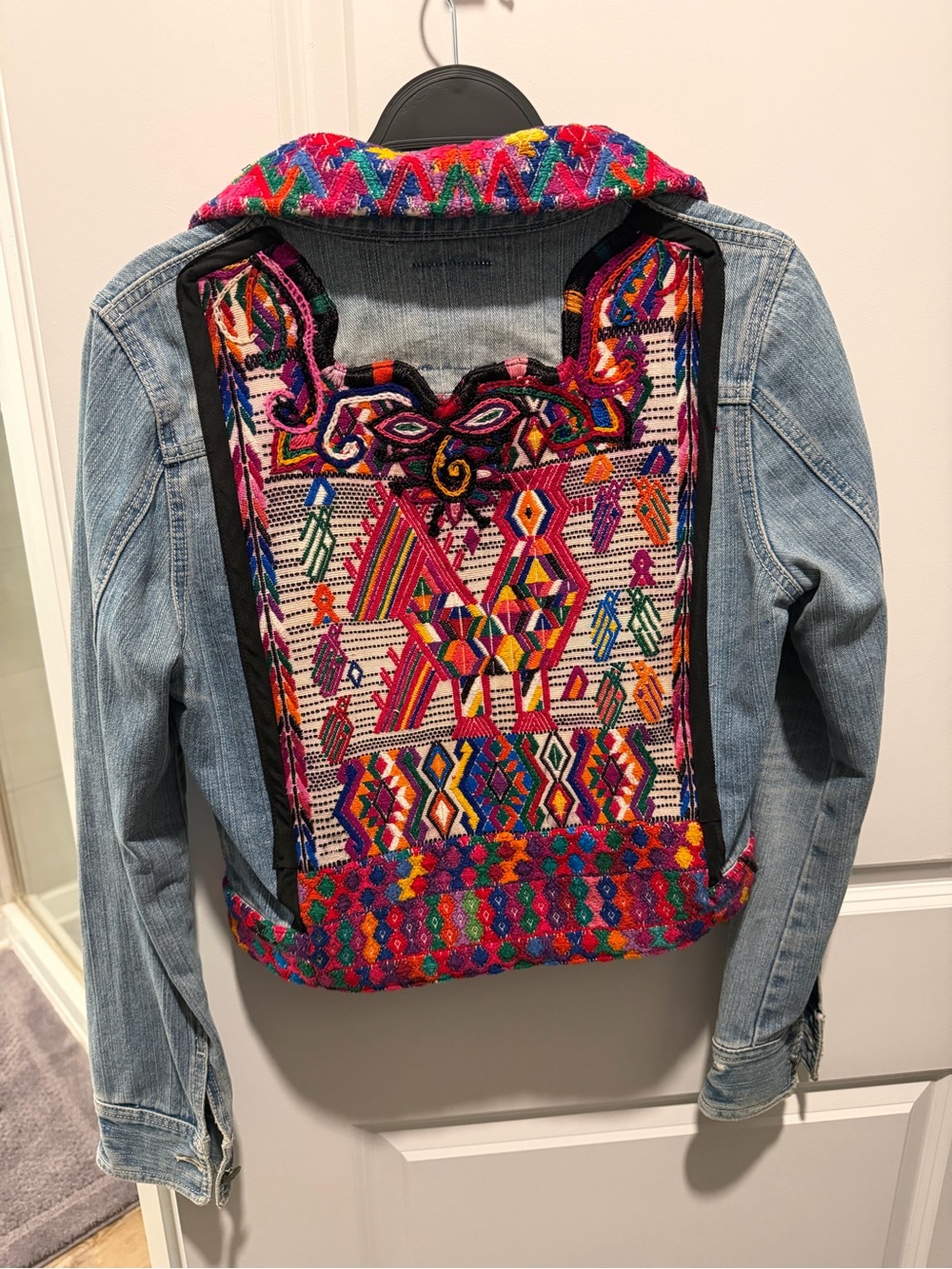 Multicolor Embroidered Denim Jacket - made by hand